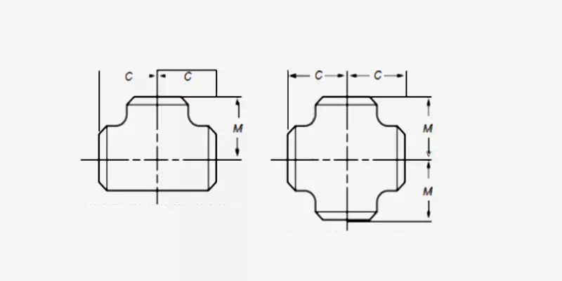 Размеры Равнопроходных Тройник ASME B16.9