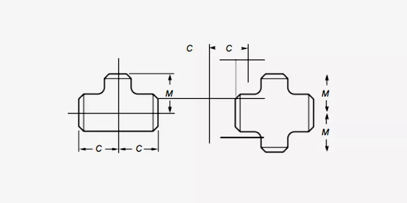 Размеры Тройник Сталь Переходной ASME B16.9